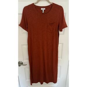 Jessica Simpson Rust Orange Short Sleeve Pocket T-Shirt Dress | Size M